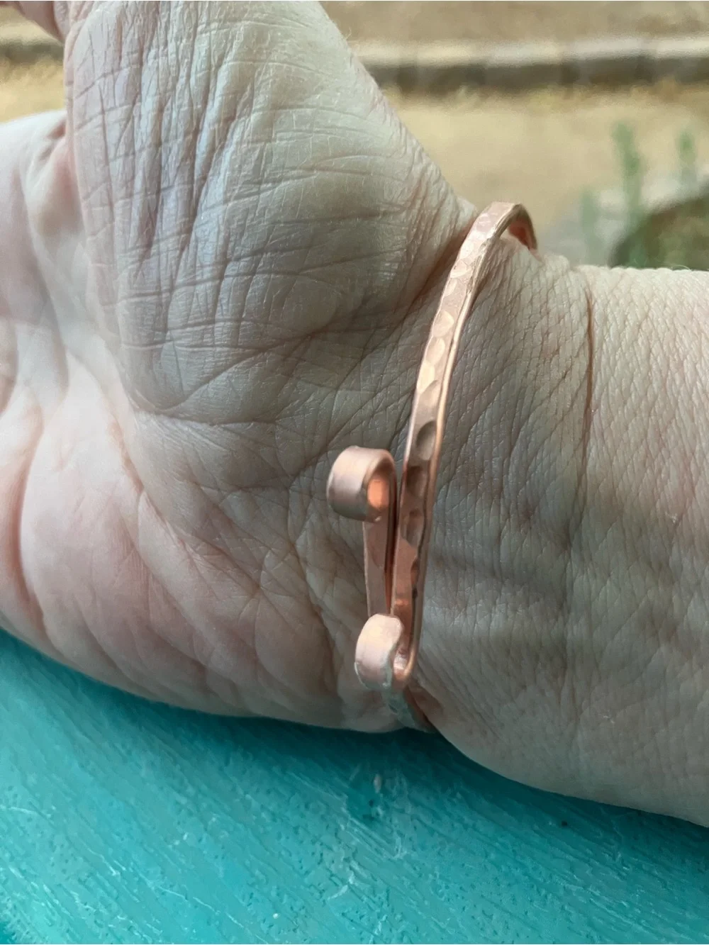 Hammered Hand crafted Copper Bangle Bracelet - Women's Jewelry